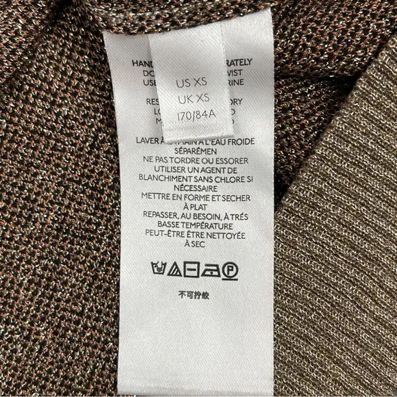 ANTHROPOLOGIE metallic leopard print 3/4 sleeve sweater top, size XS - Picture 16 of 16